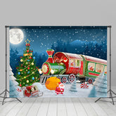 Lofaris Santa Claus With Snowy Night Moon Holiday Backdrop